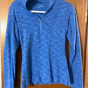 Columbia Blue Heathered Zip Pullover